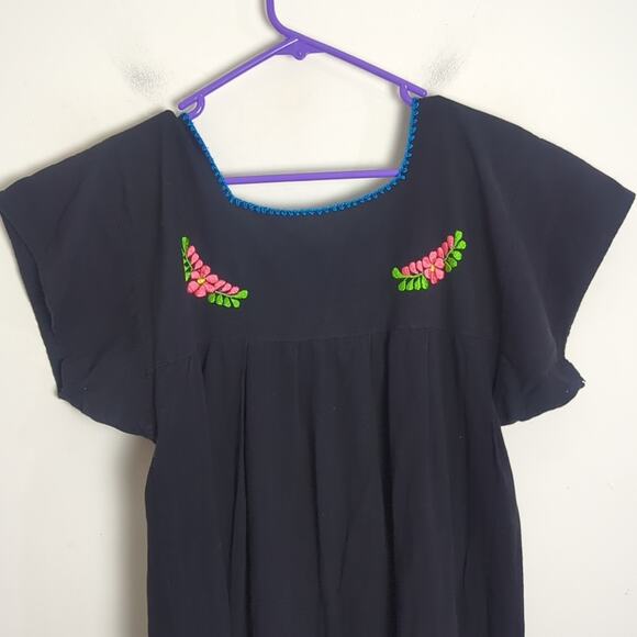 Babydoll Colorful Embroidered Maxi Dress Cosplay Women's Size Medium - Picture 10 of 11